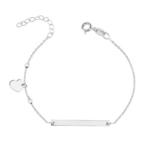 Bratara argint Inima pentru gravat DiAmanti Z2148BR-DIA (Argint 925‰ 1,4 g.)
